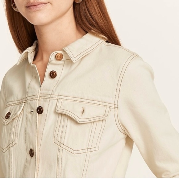 ▪️NWT J. Crew Ecru denim button-up dress - Picture 4 of 8